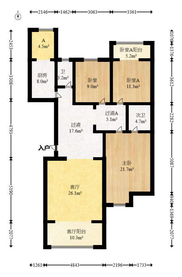 楚天馨苑  3室2厅1卫   62.80万