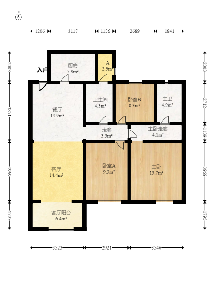 中建芙蓉嘉苑  3室2厅2卫    104.99万室内图1