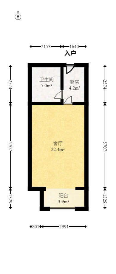 鑫远悦城（鑫远悦时代）  1室1厅1卫   38.00万室内图1