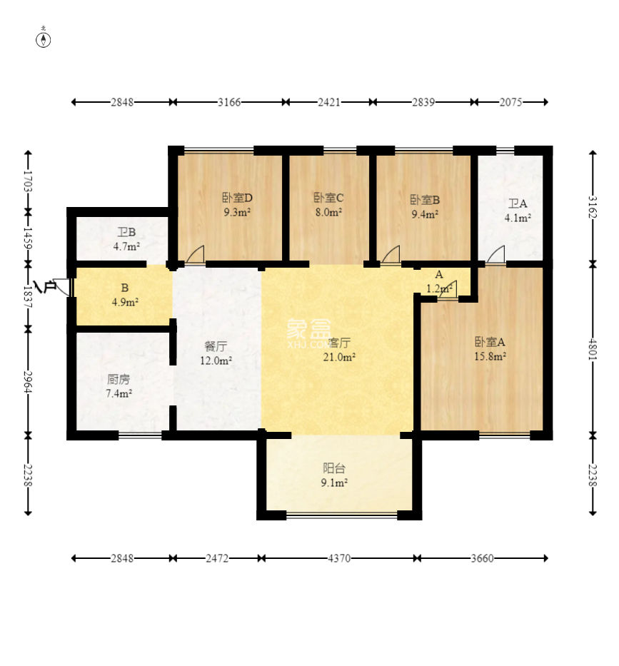 汇金城/嘉华城（二期、三期）  4室2厅2卫    149.0万