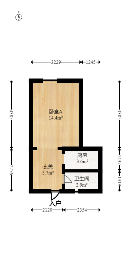 中江国际花城  1室1厅1卫   34.70万室内图1