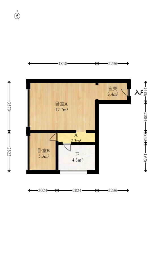 里约荟  1室1厅1卫   45.00万室内图1