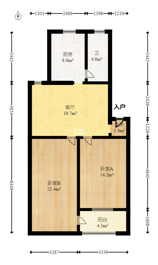 富雅坪社區(qū)（紅墻巷）  2室2廳1衛(wèi)   49.00萬