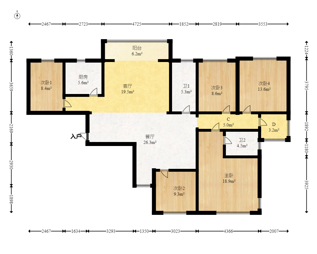 爱琴海岸  5室2厅2卫    82.0万 爱琴海岸  5室2厅2卫    82.0万户型图