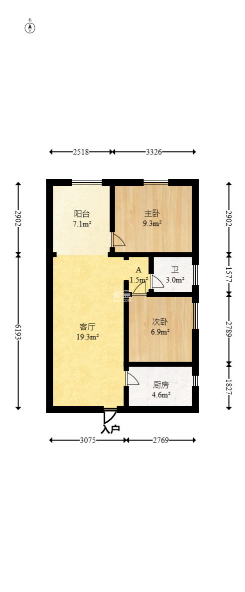 国泰九龙湾  2室1厅1卫   61.00万