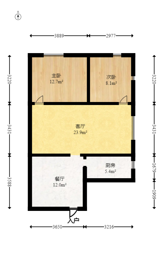 钱隆世家  2室2厅2卫   60.00万室内图1