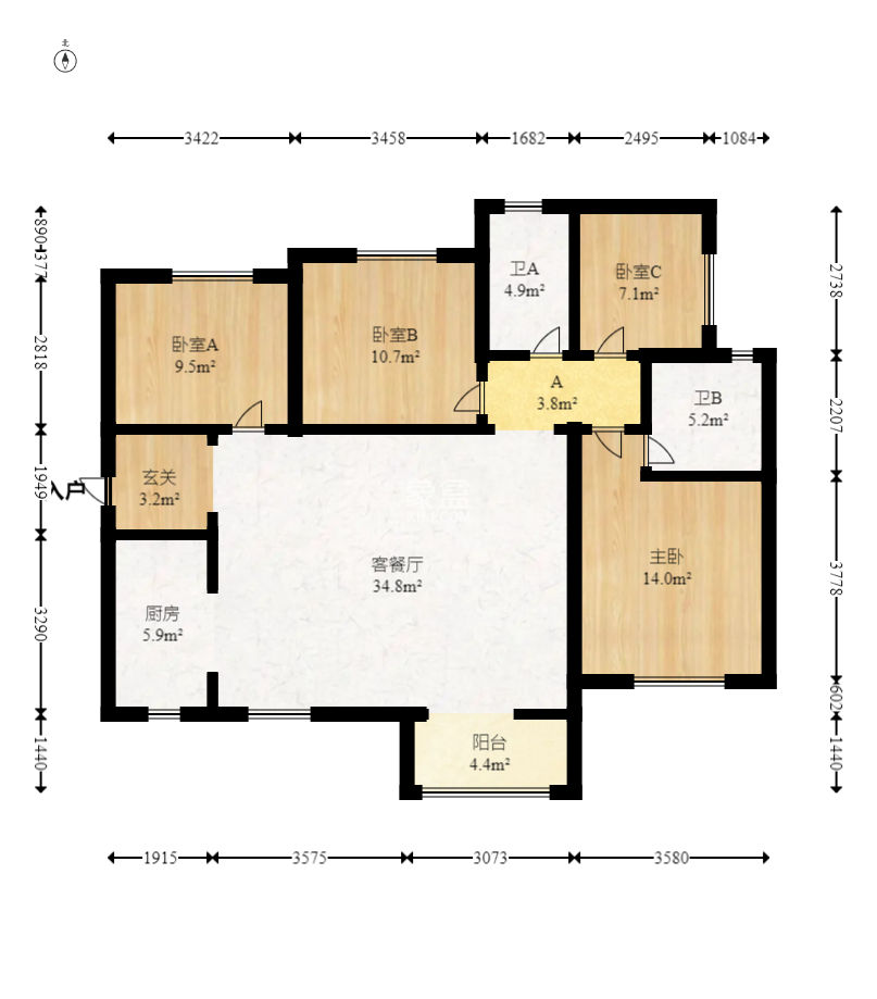 保利天禧D区  4室2厅2卫    165.0万