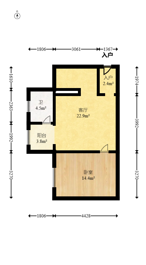 保利城（中航城国际社区、郡原美村）  4室2厅2卫   168.00万室内图1