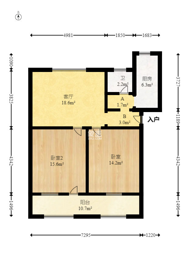 湘江花苑小區(qū)  2室2廳1衛(wèi)   48.00萬