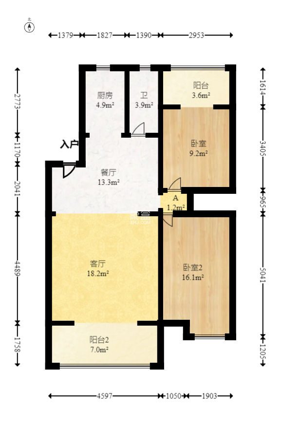 水木兰庭  2室2厅1卫   75.00万