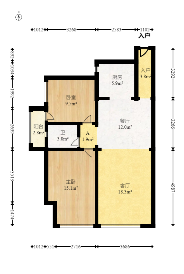 和悦城(蟠龙景苑) 3室2厅2卫 66.8万 和悦城(蟠龙景苑) 3室2厅2卫 66.8万户型图