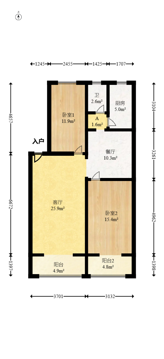 三湘小区  2室2厅1卫   46.80万室内图1