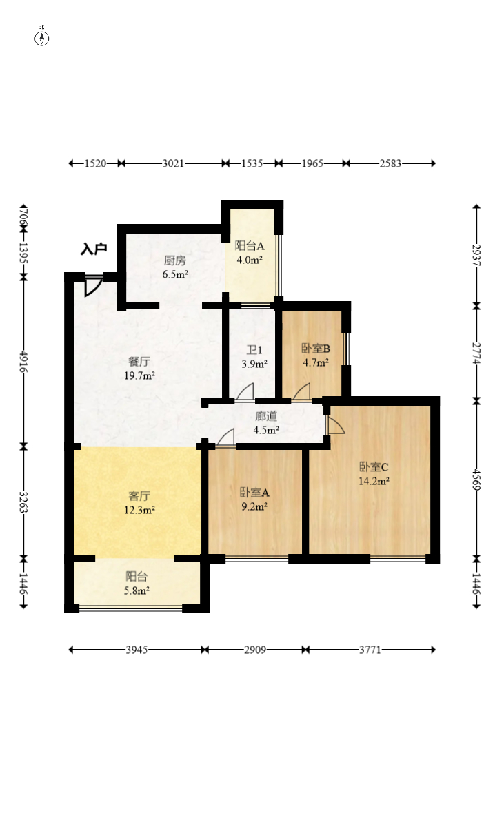 联丰苑  2室2厅1卫   59.80万室内图1