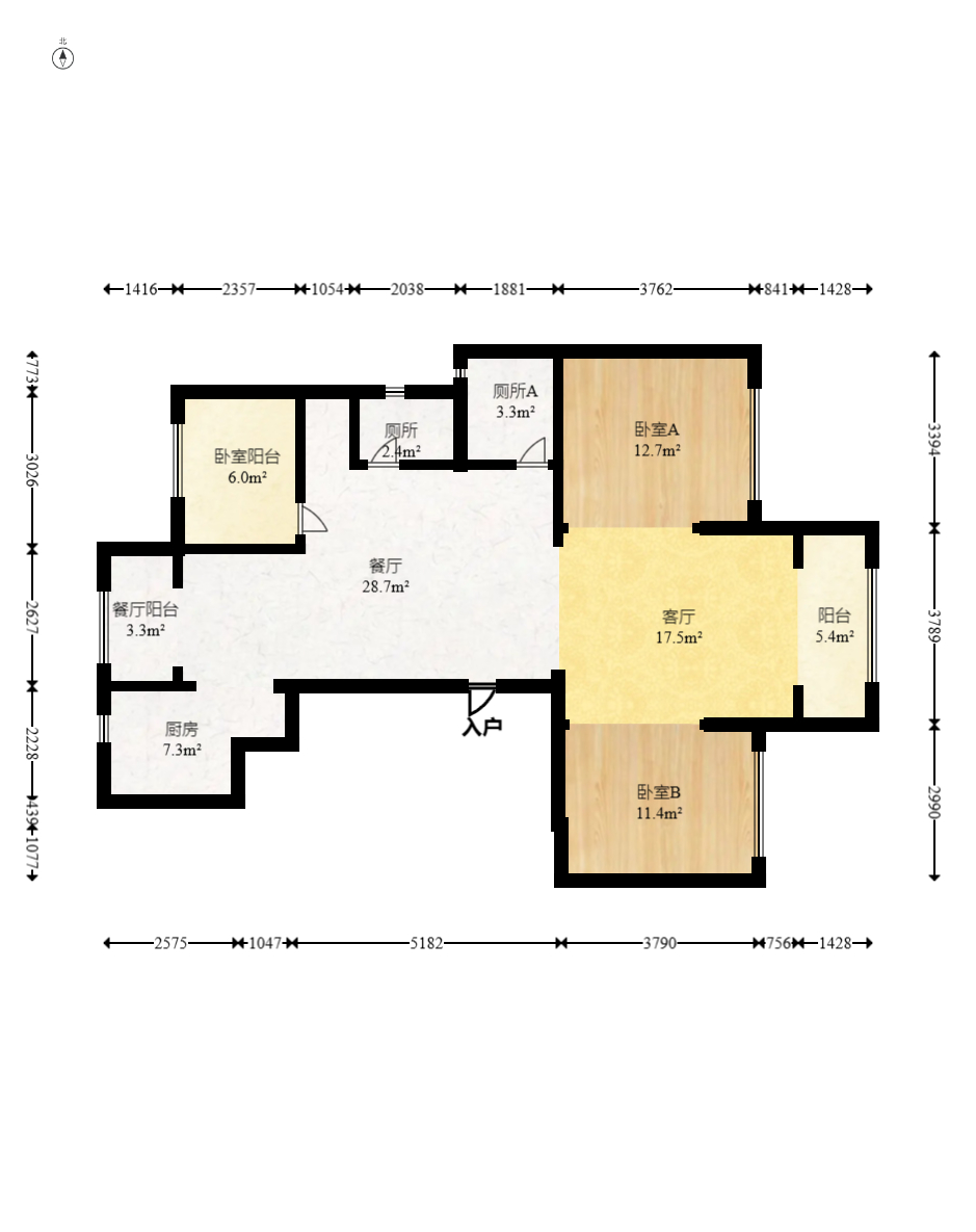 建发电建江山悦  3室2厅2卫    136.0万室内图1
