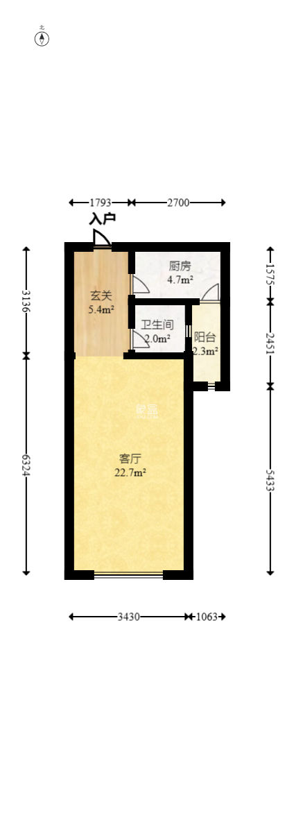 金房奥斯卡  1室1厅1卫   23.00万