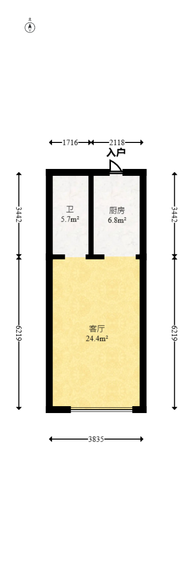 润和国际广场  1室1厅1卫   40.00万室内图1