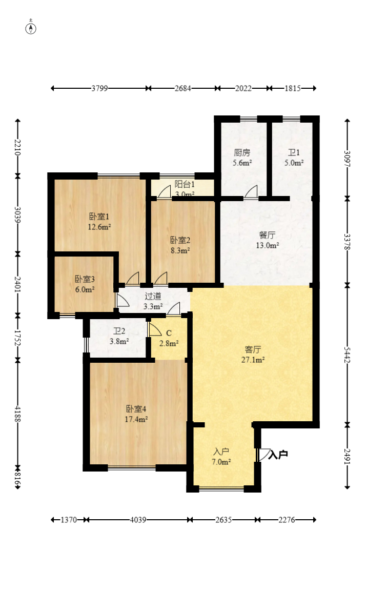 芙蓉上河图  4室2厅2卫    103.0万 芙蓉上河图  4室2厅2卫    103.0万户型图
