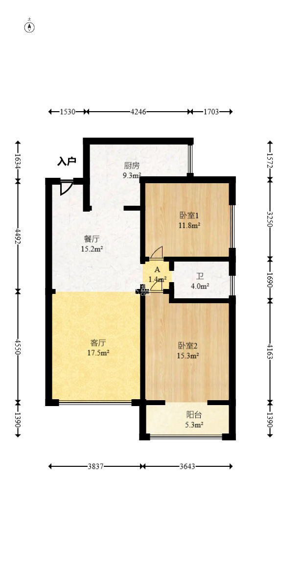 金龙苑  2室2厅1卫   85.00万