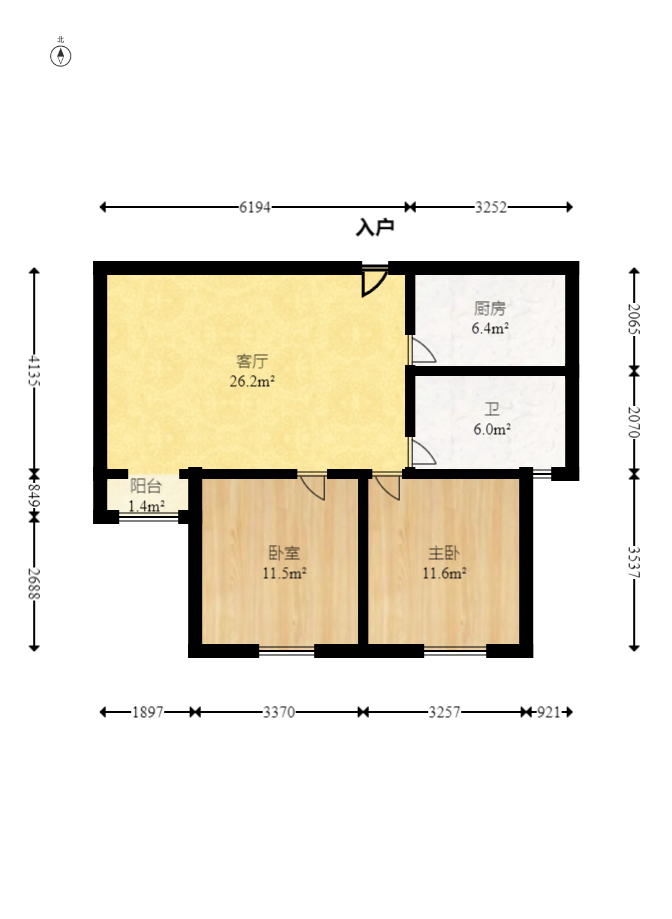 晶华美地  2室2厅1卫   35.80万 晶华美地  2室2厅1卫   35.80万户型图