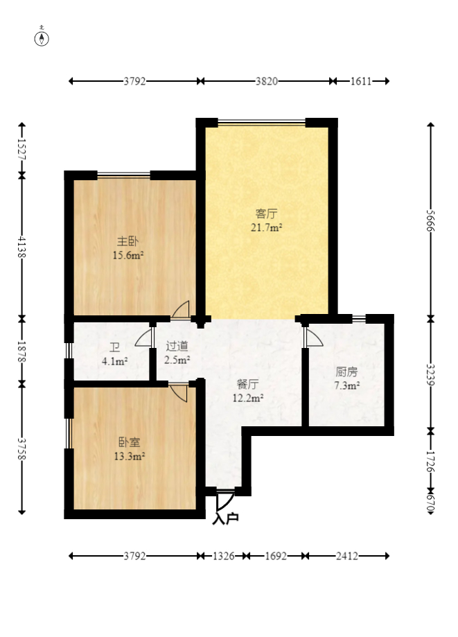 楚天世纪城西苑  2室2厅1卫    50.8万 楚天世纪城西苑  2室2厅1卫    50.8万户型图