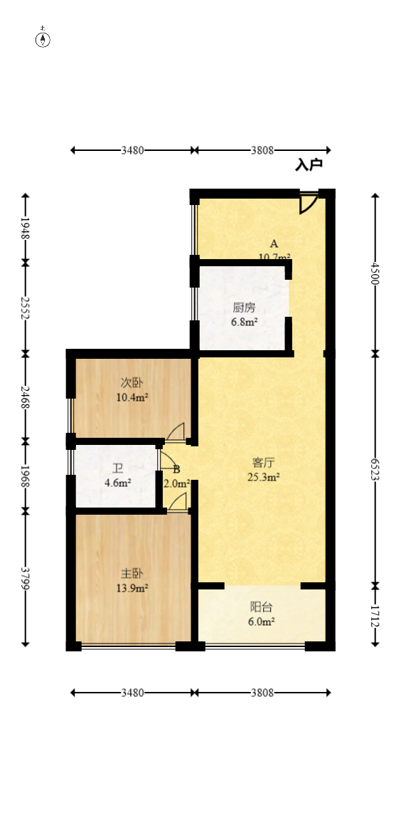 华润凤凰城二期 2室2厅1卫 63.8万 华润凤凰城二期 2室2厅1卫 63.8万户型图