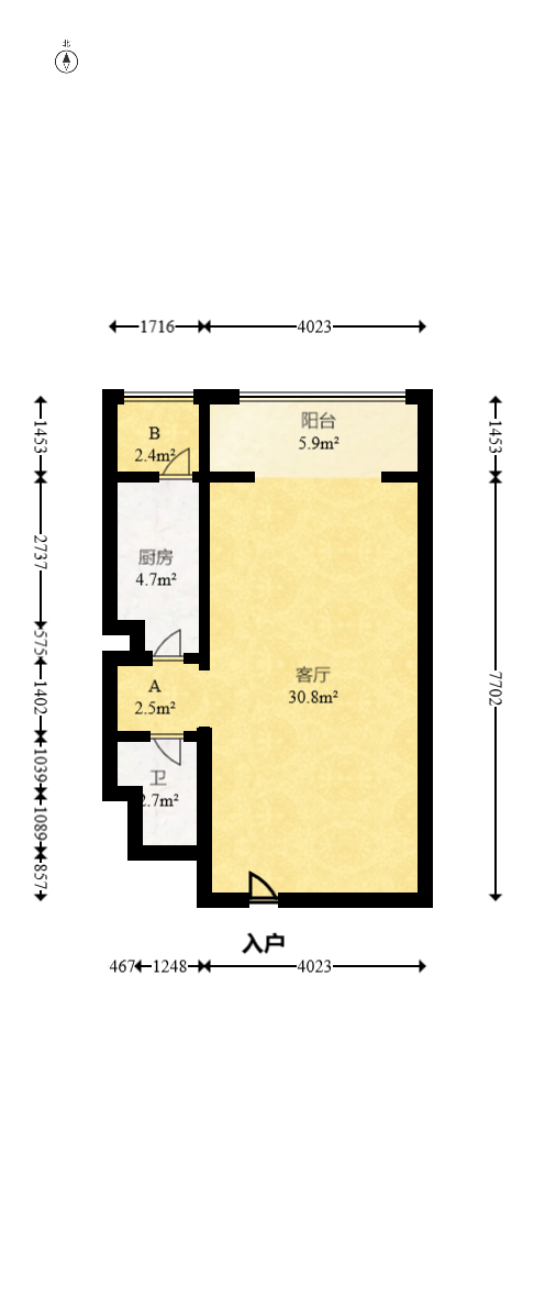 碧桂园威尼斯城 1室1厅1卫 30.0万 碧桂园威尼斯城 1室1厅1卫 30.0万户型图