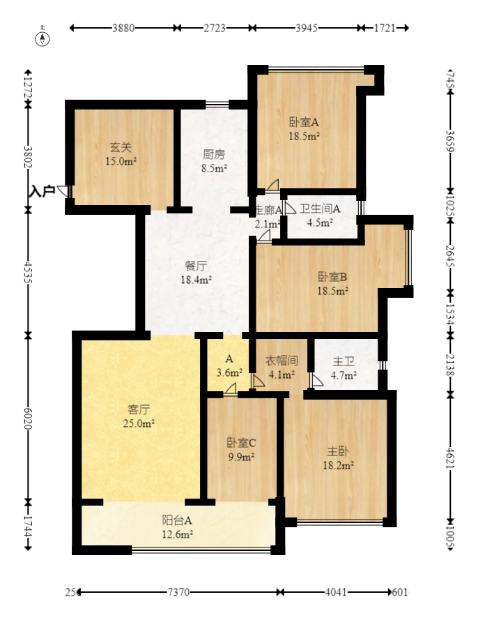九峰远见  5室2厅2卫   300.00万室内图1