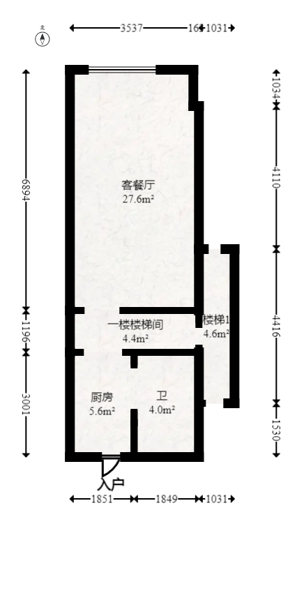 达美寰宇中心  2室1厅1卫   65.00万室内图1