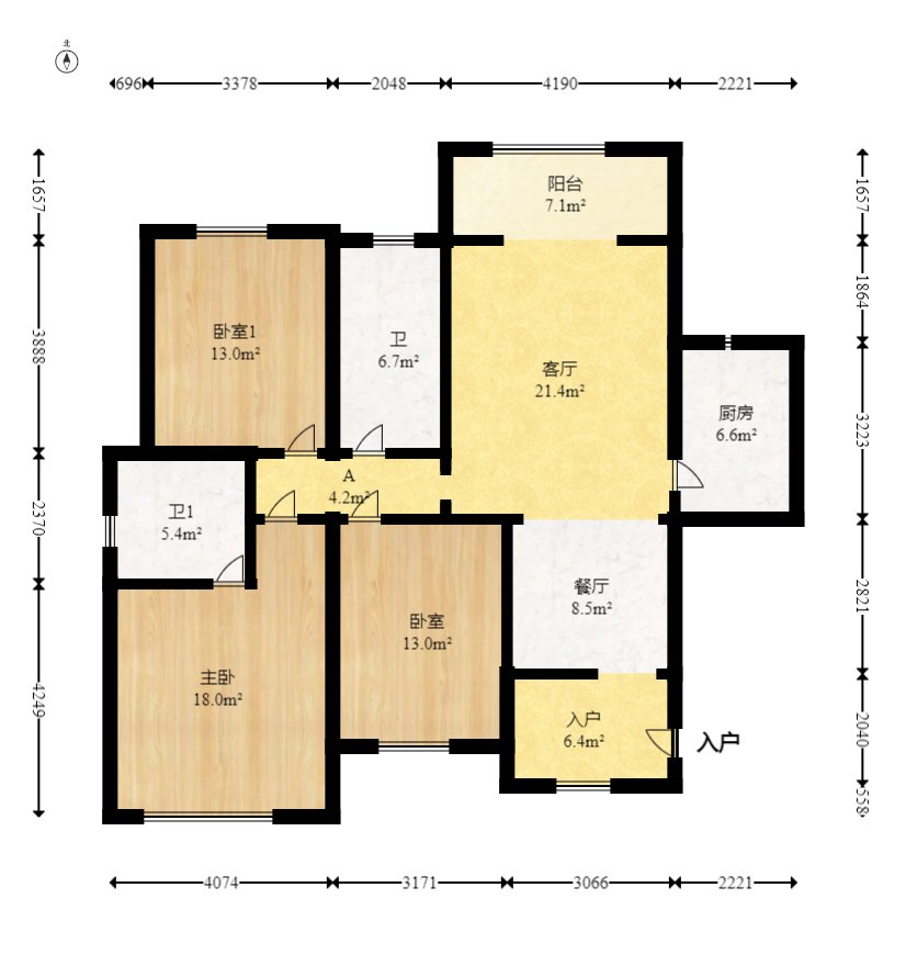 丰源国际 3室2厅2卫 80.0万 丰源国际 3室2厅2卫 80.0万户型图