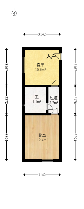 广场之星  1室1厅1卫    16.8万 广场之星  1室1厅1卫    16.8万户型图