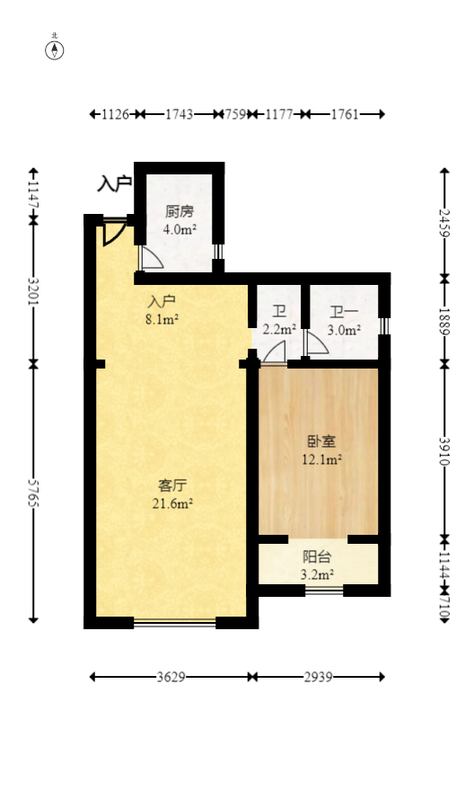 蝴蝶谷 1室1厅1卫 30.8万 蝴蝶谷 1室1厅1卫 30.8万户型图