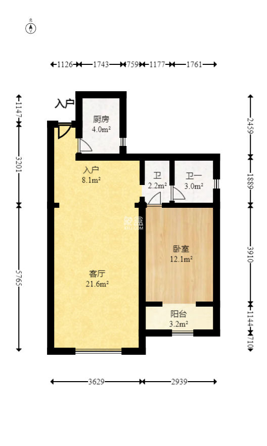 蝴蝶谷  1室1厅1卫    30.8万