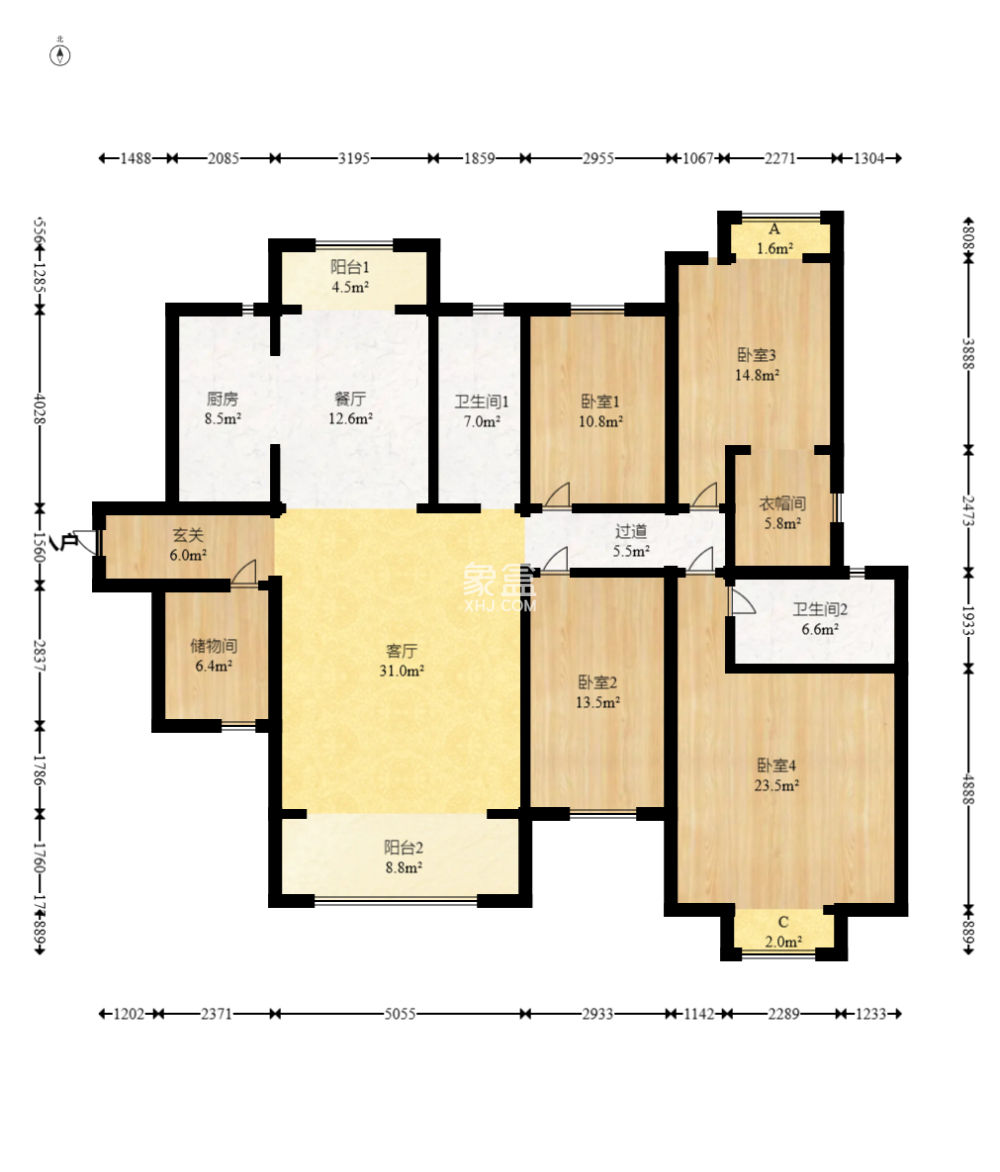 长沙玫瑰园  4室2厅2卫   118.00万