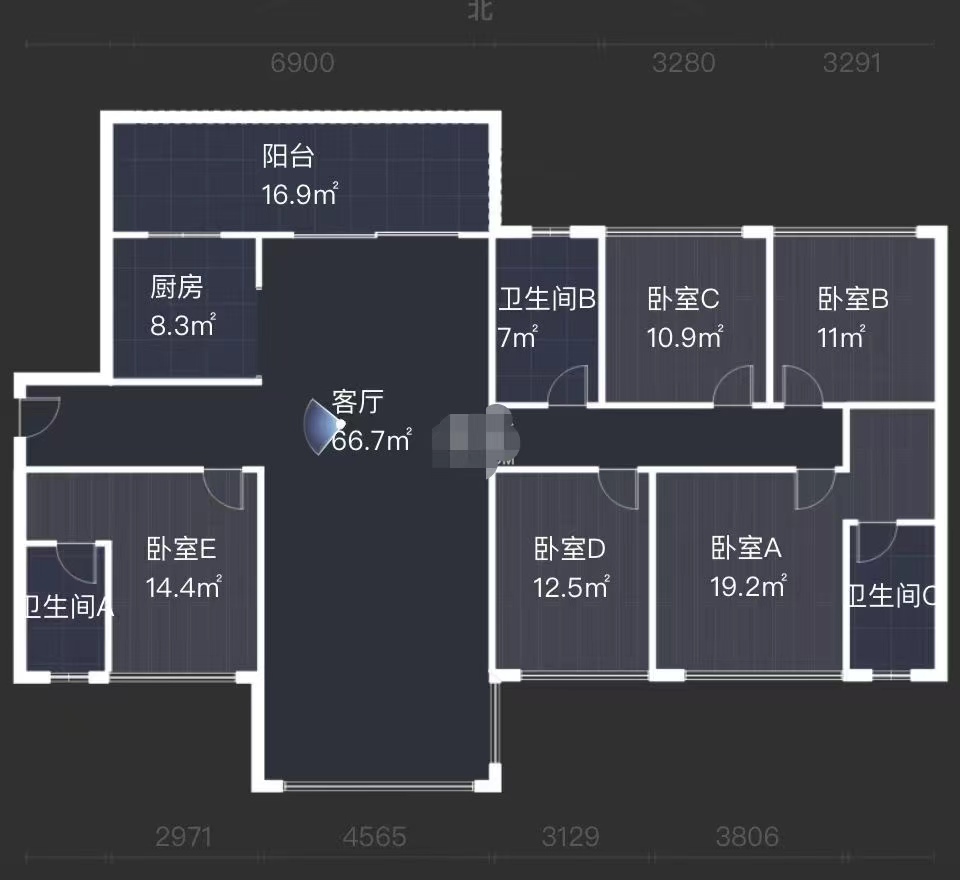 高科壹号领域 5室2厅2卫 95.0万 高科壹号领域 5室2厅2卫 95.0万室内图