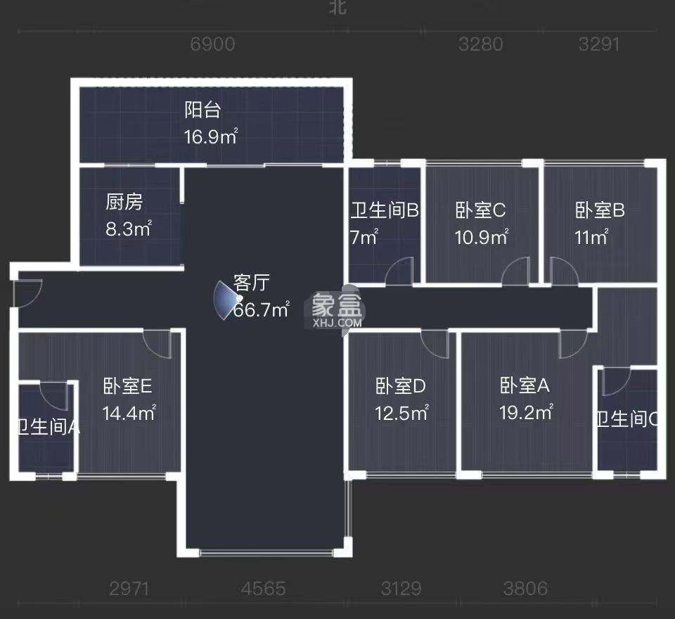 高科壹号领域  5室2厅2卫    95.0万