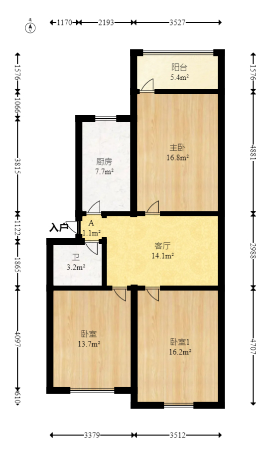 燕山街社区  3室1厅1卫   48.00万室内图1