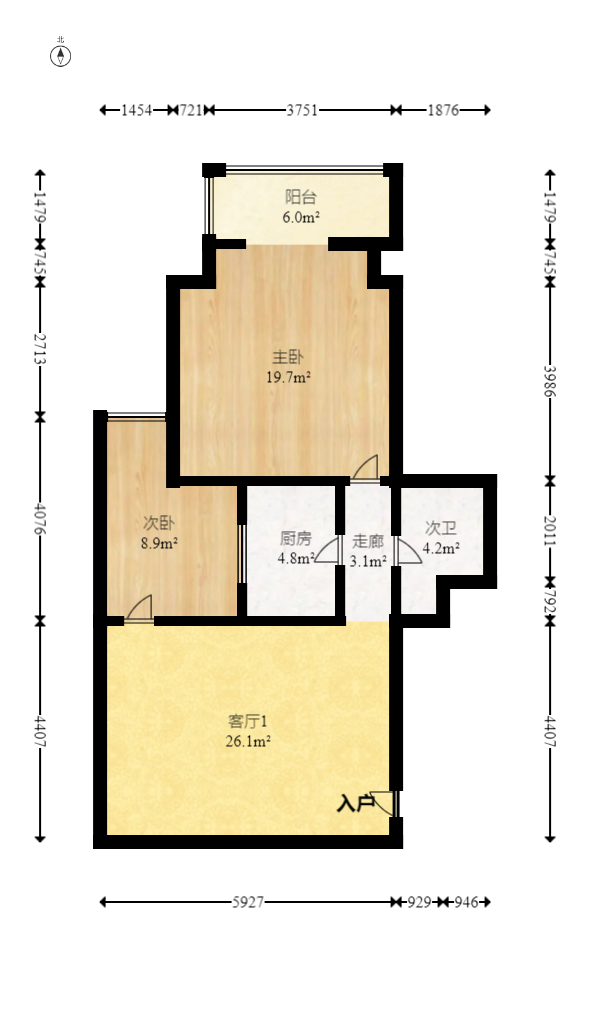 翔龙小区  4室2厅1卫   169.00万室内图1