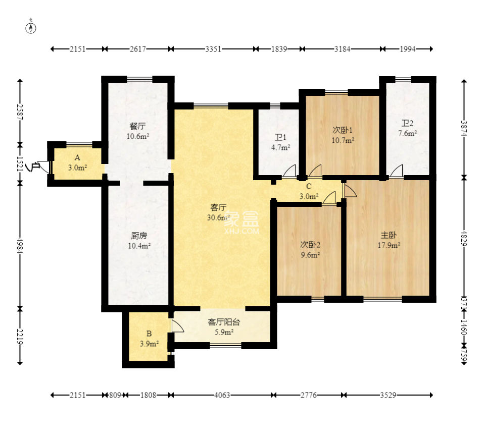 家和院  4室2厅2卫    102.8万