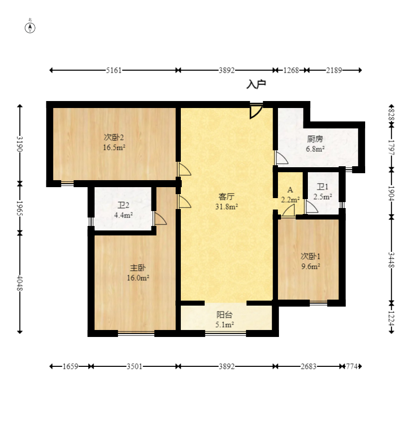 中建悦和城 3室2厅2卫 83.18万 中建悦和城 3室2厅2卫 83.18万户型图