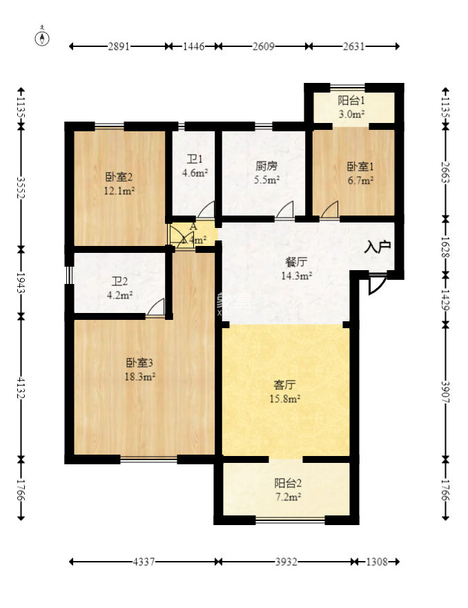绿荫家园  1室0厅0卫   63.00万