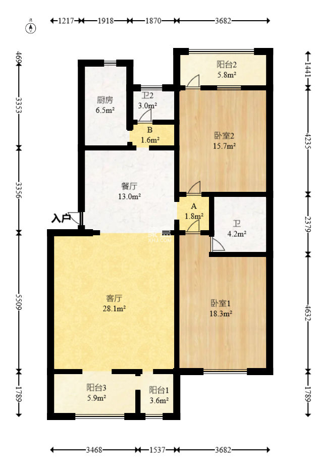 林苑小區(qū)  2室2廳1衛(wèi)   52.00萬(wàn)