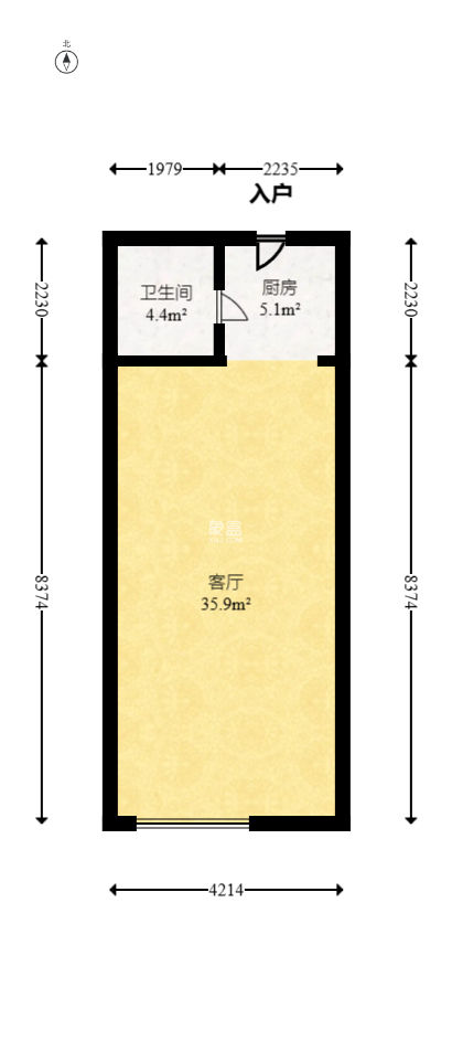 九峰远见  1室1厅1卫   50.00万