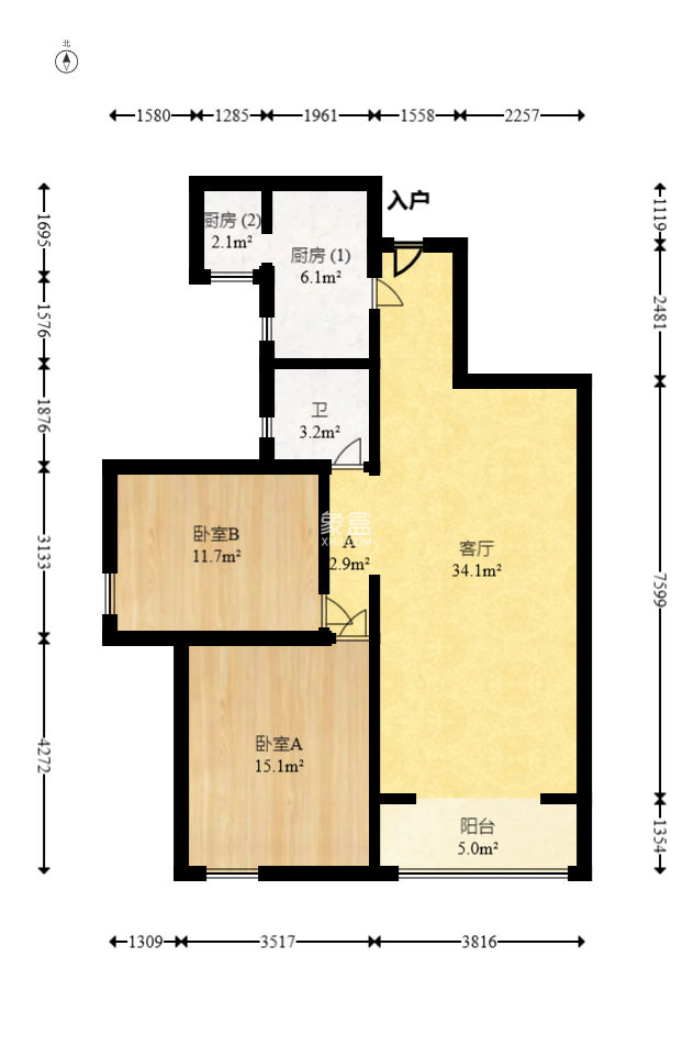 嘉逸名庭  2室1廳1衛(wèi)   82.00萬