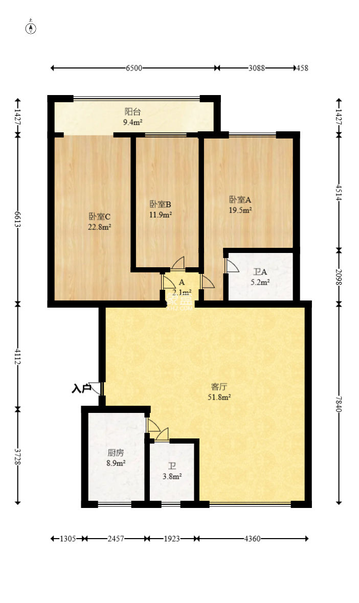 裕園大廈  3室2廳2衛(wèi)   120.00萬