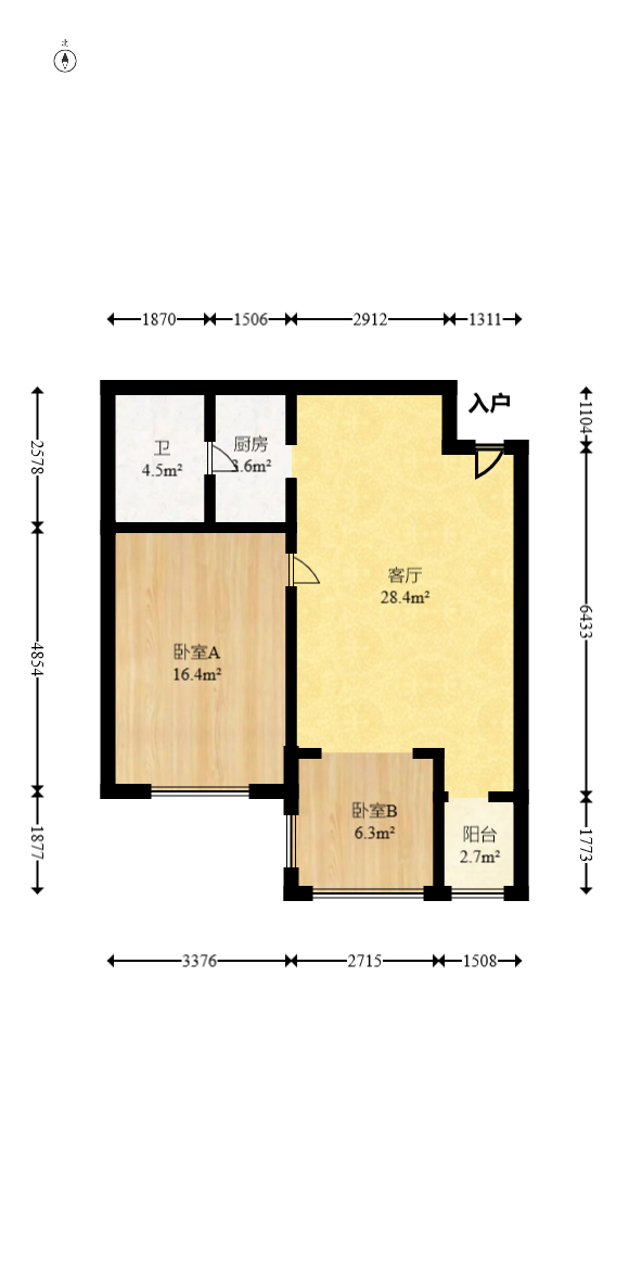 麓谷雅园  2室1厅1卫   42.00万室内图1