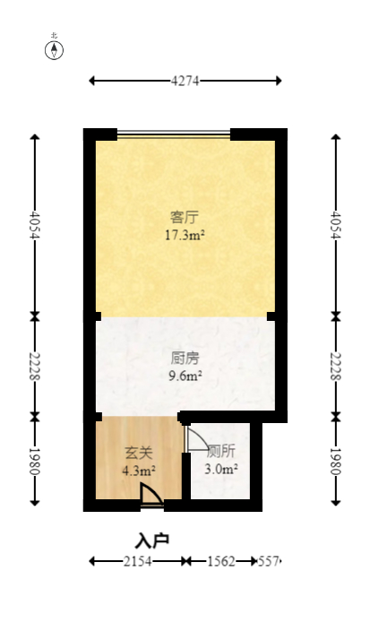 龙湖新壹城  2室1厅1卫   49.40万室内图1