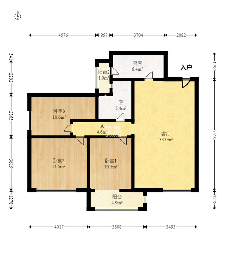 和庄  3室2厅2卫   85.00万