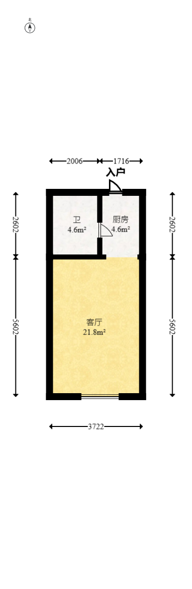 润和国际广场  1室1厅1卫   36.00万室内图1