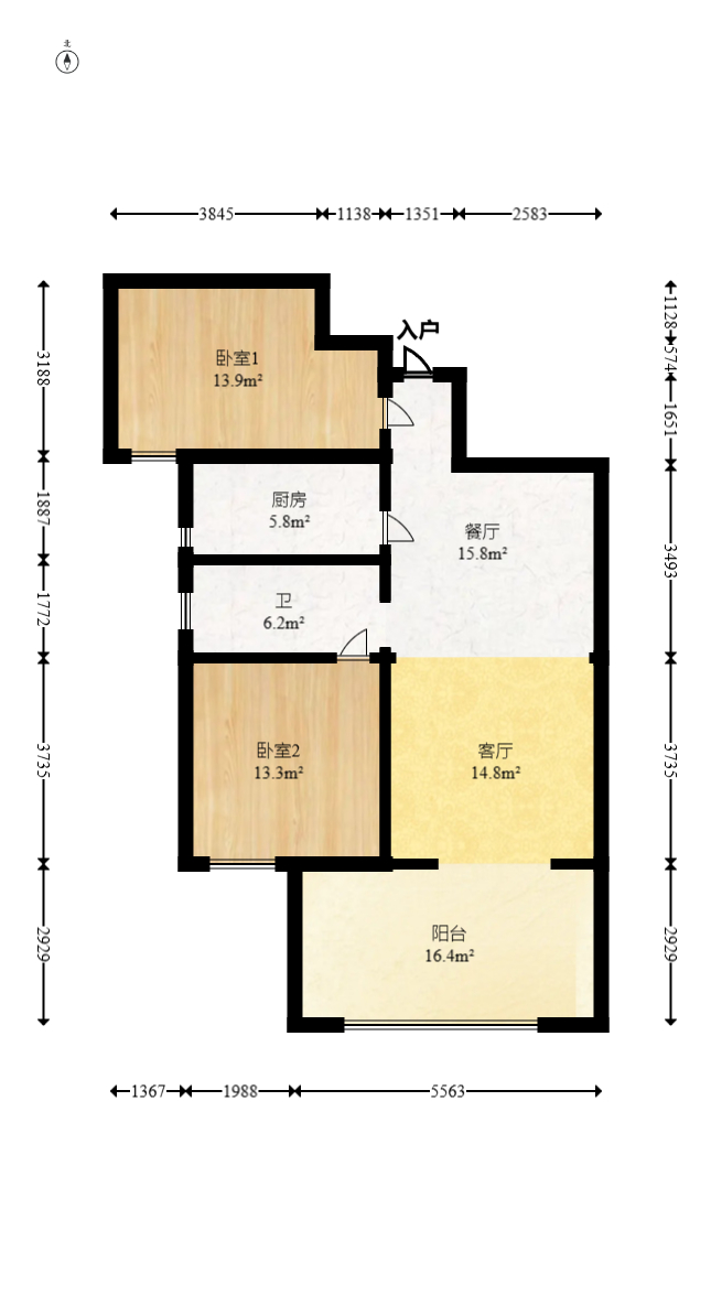 明发阅江悦府 3室2厅1卫 70.0万 明发阅江悦府 3室2厅1卫 70.0万户型图