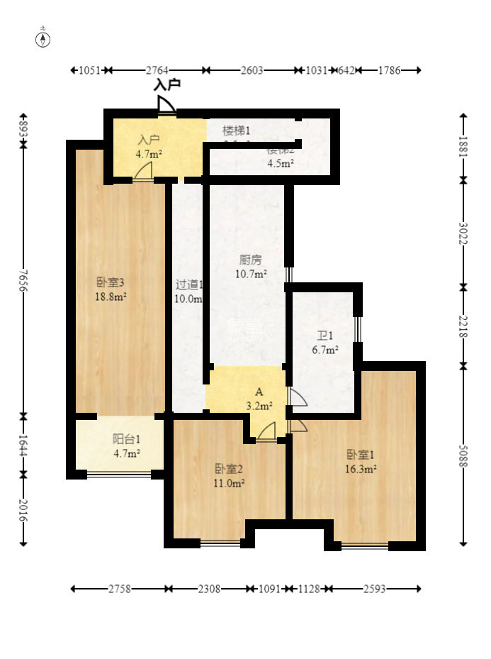 华盛家园  4室2厅1卫    105.0万